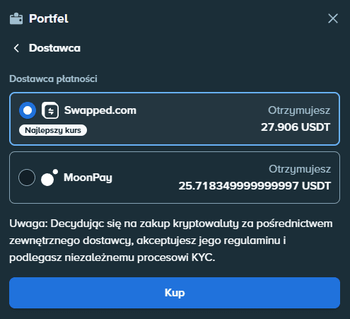 Choose provider